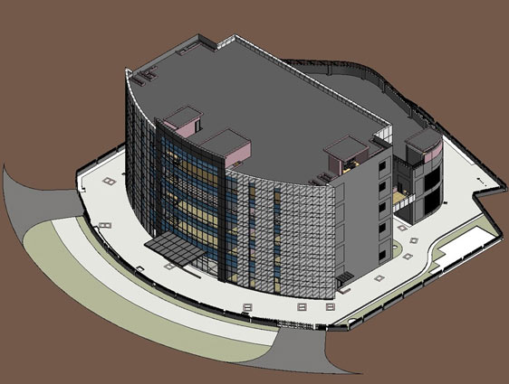 Architectural 3D Model of Data Center Building