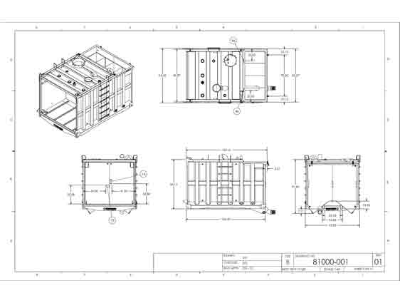 CAD 2D Drafting for Container