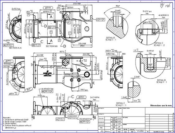 2D Drafting of Casting Component