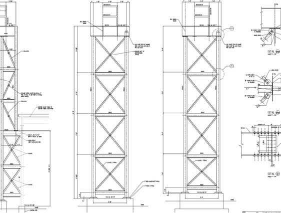 CAD Shop Drawing of Stair Tower