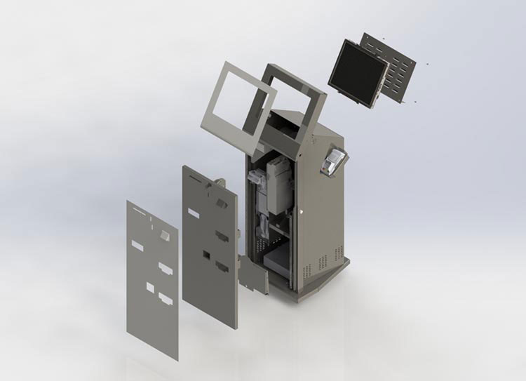 3D Rendering of Kiosk - Exploded view