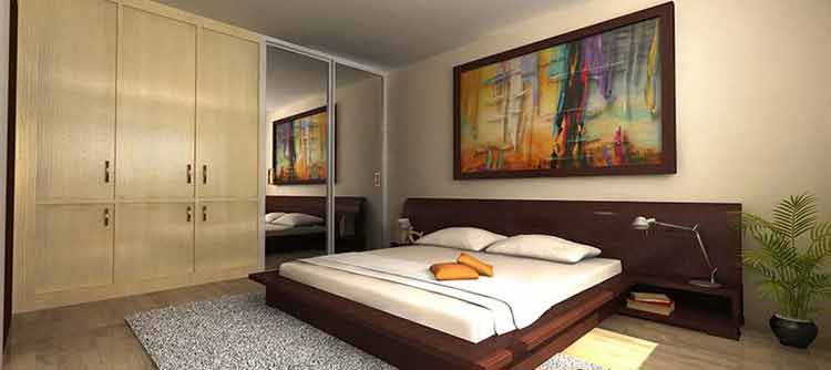 3D Bedroom Rendering