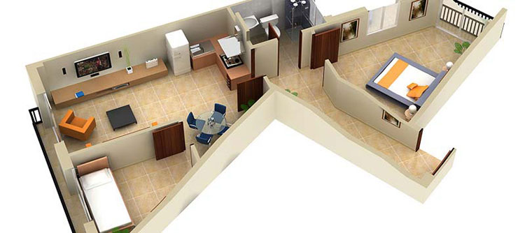3D Floor Plan Design Rendering