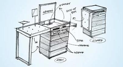 Freehand Sketches of Office Furniture